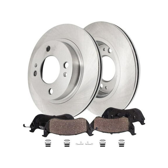 Front Brake Pad and Rotor Kit - Compatible with 2014 - 2015 Mitsubishi Mirage