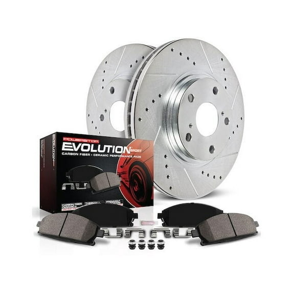 Front Brake Pad and Rotor Kit - Compatible with 2014 - 2018 Ford Transit Connect - Power Stop
