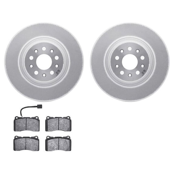 Front Brake Pad and Rotor Kit - Compatible with 2014 - 2020 Maserati Ghibli (with 4-Piston Front Calipers) 2015 2016 2017 2018 2019