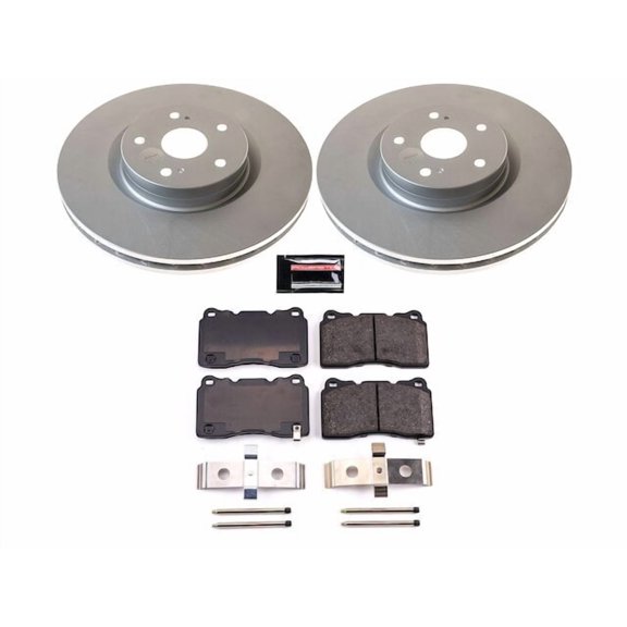 Front Brake Pad and Rotor Kit - Compatible with 2015 - 2017 Subaru WRX STI - Power Stop