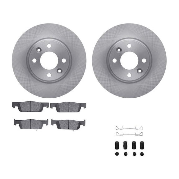 Front Brake Pad and Rotor Kit - Compatible with 2016 - 2018 Smart Fortwo - Dynamic Friction