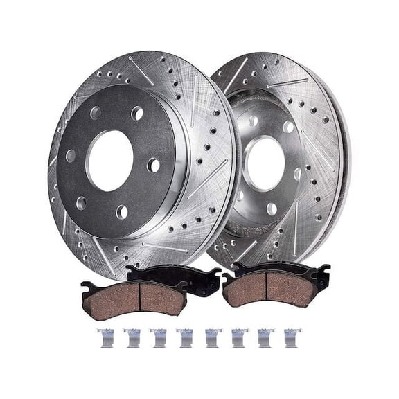 Front Brake Pad and Rotor Kit - Compatible with 2016 - 2023 Nissan TITAN XD 2017 2018 2019 2020 2021 2022