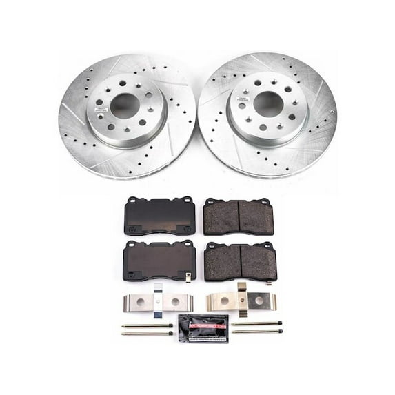 Front Brake Pad and Rotor Kit - Compatible with 2016 - 2024 Chevrolet Camaro - Power Stop