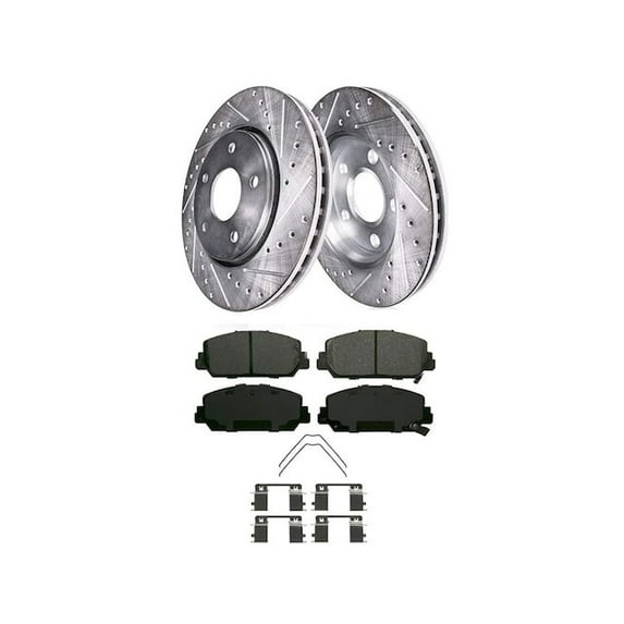 Front Brake Pad and Rotor Kit - Compatible with 2017 - 2018 Acura ILX