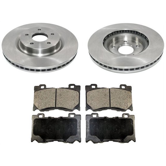 Front Brake Pad and Rotor Kit - Compatible with 2017 - 2018 INFINITI Q50 Sport