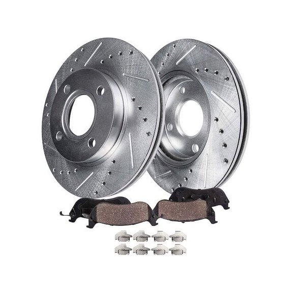 Front Brake Pad and Rotor Kit - Compatible with 2017 - 2020 Fiat 124 Spider 2018 2019