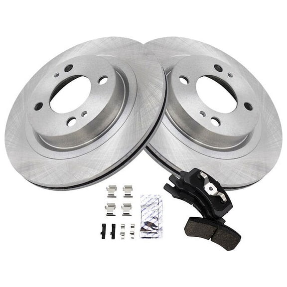 Front Brake Pad and Rotor Kit - Compatible with 2017 - 2020 Mitsubishi Mirage G4 2018 2019