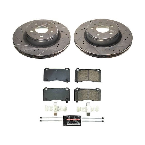 Front Brake Pad and Rotor Kit - Compatible with 2017 - 2021 Tesla 3 2018 2019 2020