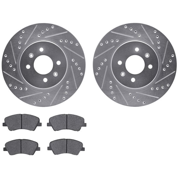 Front Brake Pad and Rotor Kit - Compatible with 2018 - 2022 Hyundai Accent - Dynamic Friction
