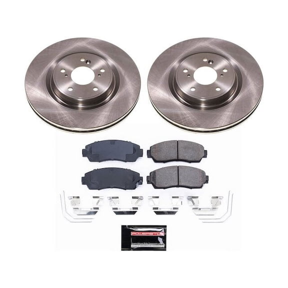 Front Brake Pad and Rotor Kit - Compatible with 2020 - 2022 Honda CR-V FULL HYBRID EV-Gas FHEV - Power Stop