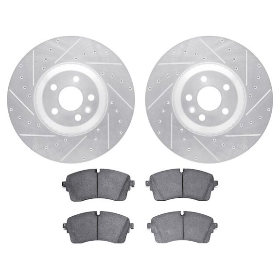 Front Brake Pad and Rotor Kit - Compatible with 2020 Land Rover Range Rover Evoque