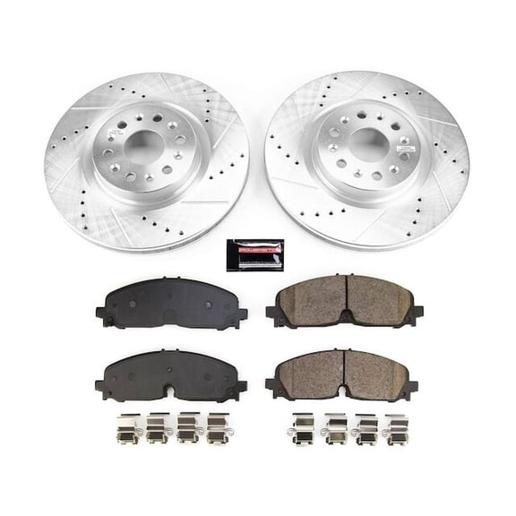 Front Brake Pad and Rotor Kit - Compatible with 2021 - 2022 Cadillac XT6 3.6L V6
