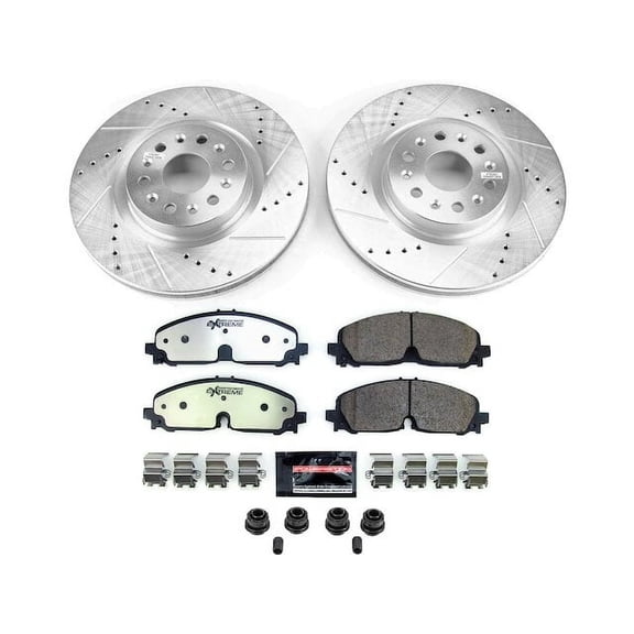 Front Brake Pad and Rotor Kit - Compatible with 2021 - 2022 Cadillac XT6 3.6L V6