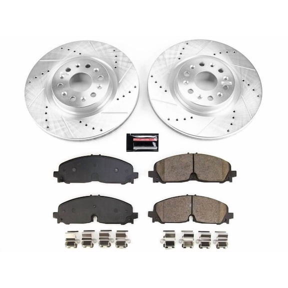 Front Brake Pad and Rotor Kit - Compatible with 2021 - 2022 Cadillac XT6 3.6L V6 - Power Stop