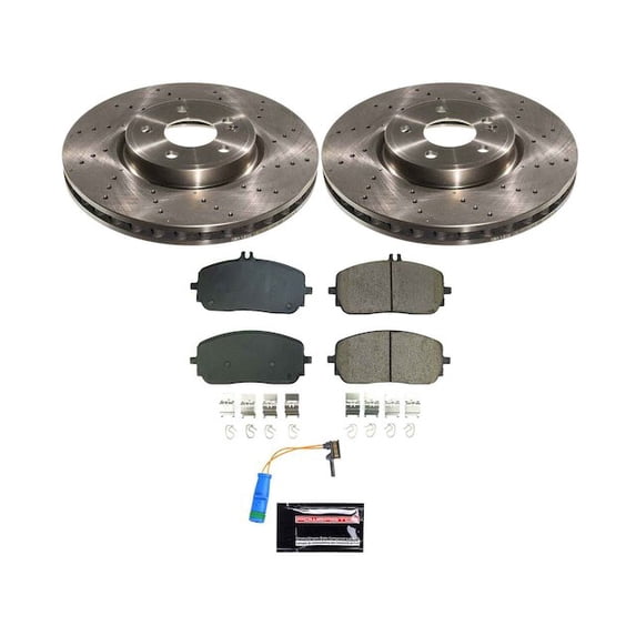 Front Brake Pad and Rotor Kit - Compatible with 2021 - 2024 Mercedes-Benz GLA250 - Power Stop