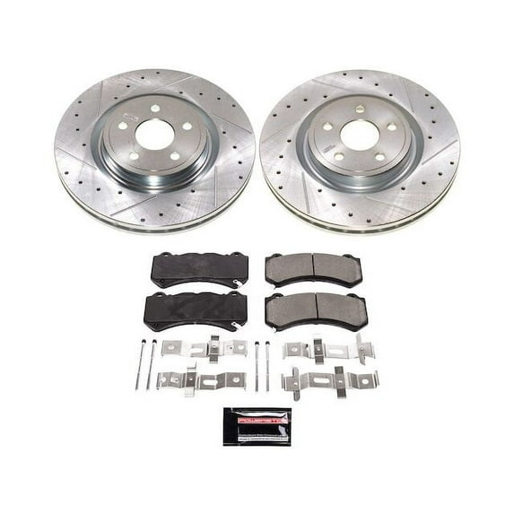 Front Brake Pad and Rotor Kit - Compatible with 2021 Jeep Grand Cherokee SRT - Power Stop