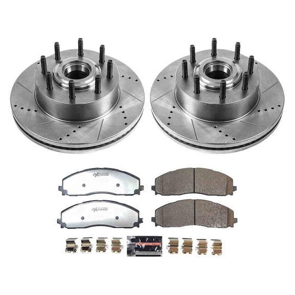 Front Brake Pad and Rotor Kit - Compatible with 2023 - 2024 Ford F-250 Super Duty RWD