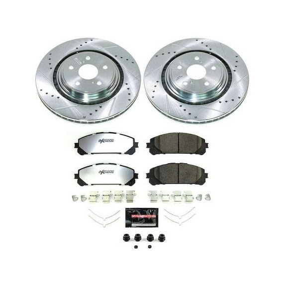 Front Brake Pad and Rotor Kit - Compatible with 2023 - 2024 Lexus RX350h - Power Stop