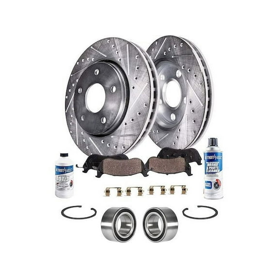 Front Brake Pad and Rotor and Wheel Bearing Kit - Compatible with 2013 - 2020 Honda Accord 2014 2015 2016 2017 2018 2019