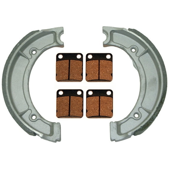 Front Brake Pads & Rear Brake Shoes fits Yamaha Big Bear 350 400 Kodiak 400