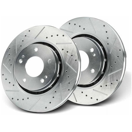 Front Brake Rotor Set 2 - Compatible with 2020 - 2022 Mitsubishi Outlander PHEV - Autopart Premium
