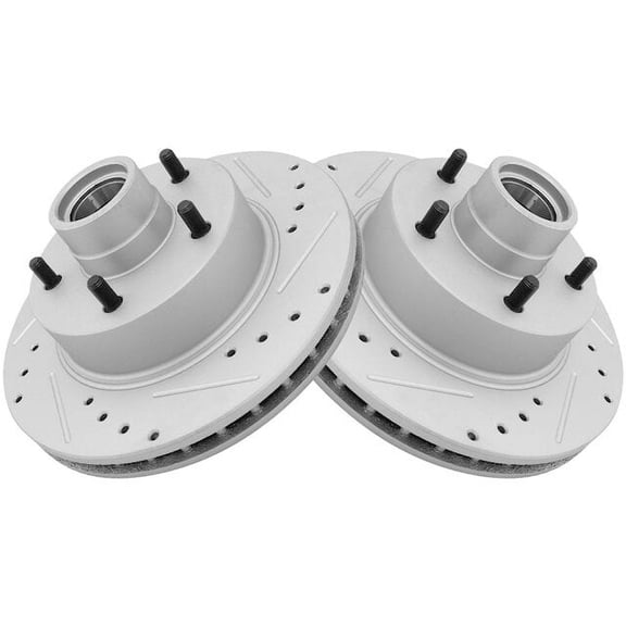 Front Brake Rotor Set 2 Piece - Compatible with 1975 - 1977 Oldsmobile Cutlass Salon 1976