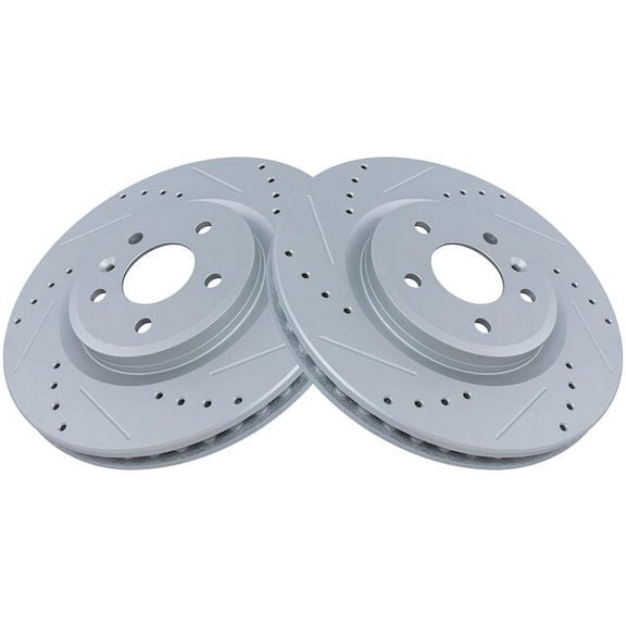 Front Brake Rotor Set 2 Piece - Compatible with 2009 - 2019 Ford Flex 2010 2011 2012 2013 2014 2015 2016 2017 2018