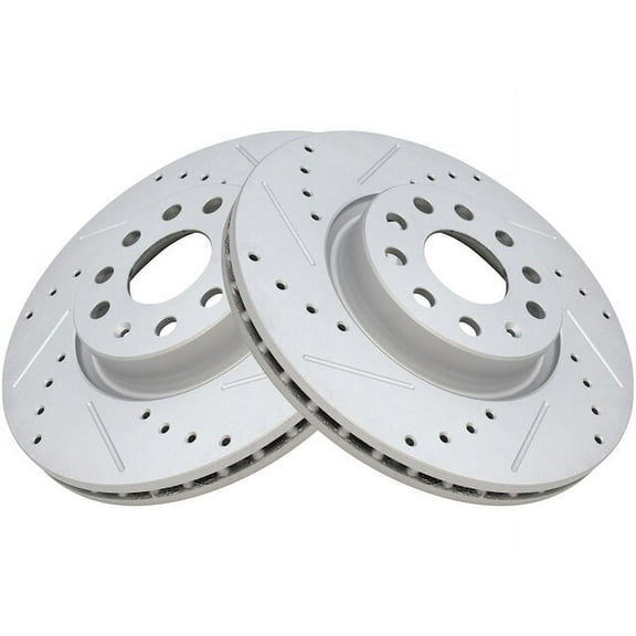 Front Brake Rotor Set 2 Piece - Compatible with 2017 - 2018 Volkswagen Tiguan Limited