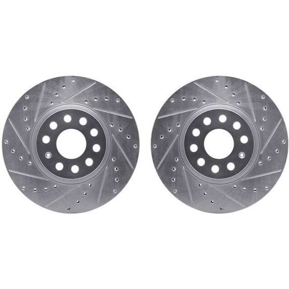 Front Brake Rotor Set - Compatible with 2006 - 2010, 2012 - 2022 Volkswagen Passat FWD 2.0L 4-Cylinder 2007 2008 2009 2013 2014 2015 2016 2017 2018 2019 2020 2021