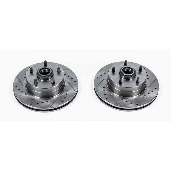 Front Brake Rotor Set - Compatible with 1971 - 1974 Pontiac Ventura - Power Stop
