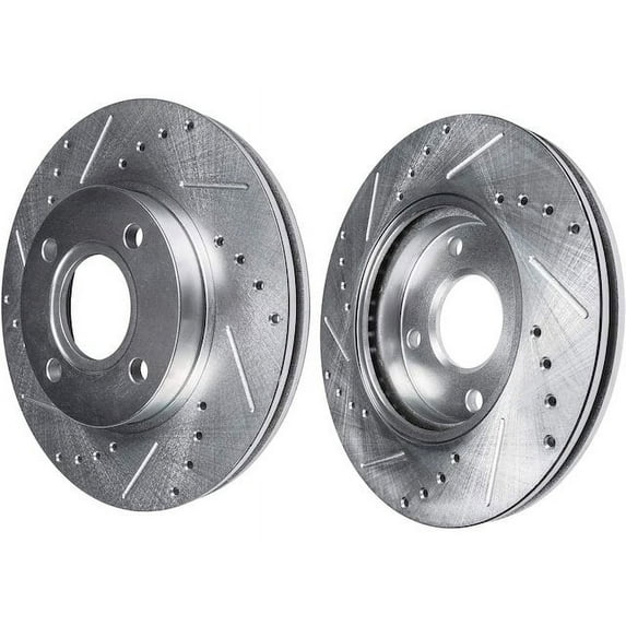 Front Brake Rotor Set - Compatible with 1990 - 1991 Honda CRX