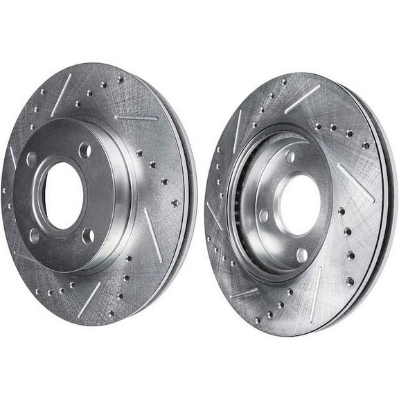 Front Brake Rotor Set - Compatible with 1990 - 1991 Honda CRX
