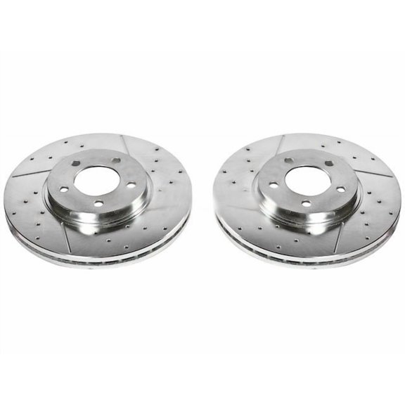 Front Brake Rotor Set - Compatible with 1996 - 1999, 2001 - 2007 Ford Taurus SHO - Power Stop