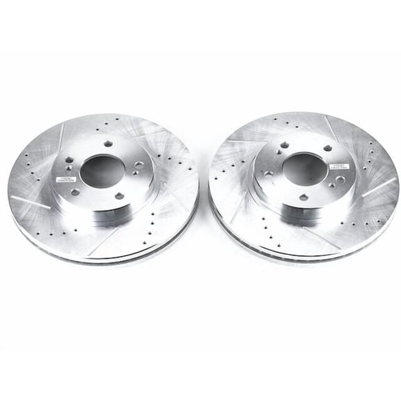 Front Brake Rotor Set - Compatible with 1997 - 2001 INFINITI Q45 - Power Stop