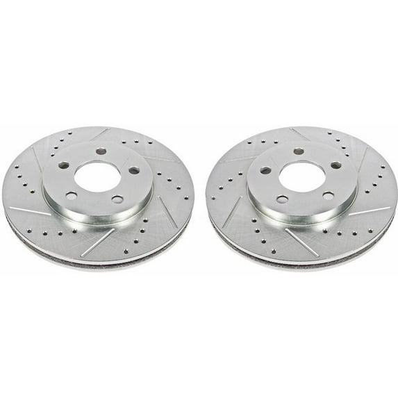 Front Brake Rotor Set - Compatible with 2000 - 2001 Plymouth Neon