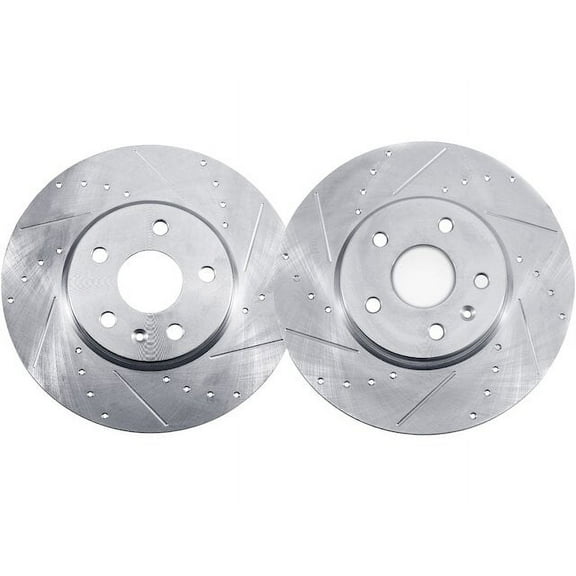 Front Brake Rotor Set - Compatible with 2002 - 2003 Audi S6