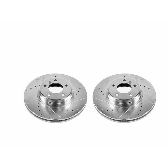 Front Brake Rotor Set - Compatible with 2003 - 2005 Land Rover Range Rover HSE - Power Stop