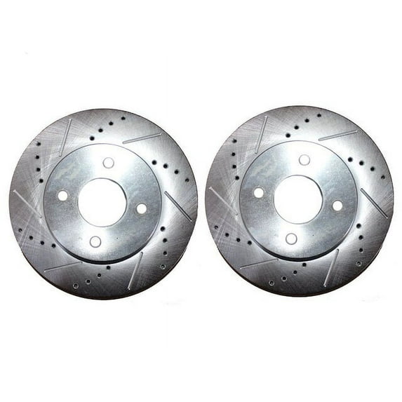 Front Brake Rotor Set - Compatible with 2006 - 2011 Hyundai Accent Sedan 2007 2008 2009 2010