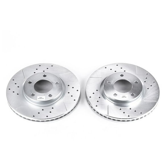 Front Brake Rotor Set - Compatible with 2007 - 2009 Ford Edge - Power Stop