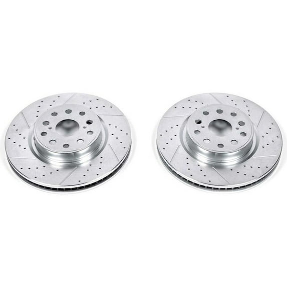 Front Brake Rotor Set - Compatible with 2007 - 2017 LS460 2008 2009 2010 2011 2012 2013 2014 2015 2016