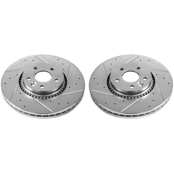 Front Brake Rotor Set - Compatible with 2008 - 2015 Land Rover LR2 2009 2010 2011 2012 2013 2014