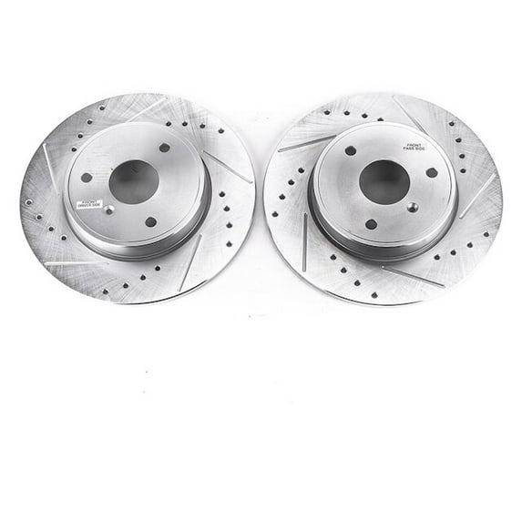 Front Brake Rotor Set - Compatible with 2008 - 2016 Smart Fortwo ELECTRIC - Power Stop