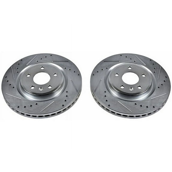 Front Brake Rotor Set - Compatible with 2009 - 2011 Ford Flex - Power Stop