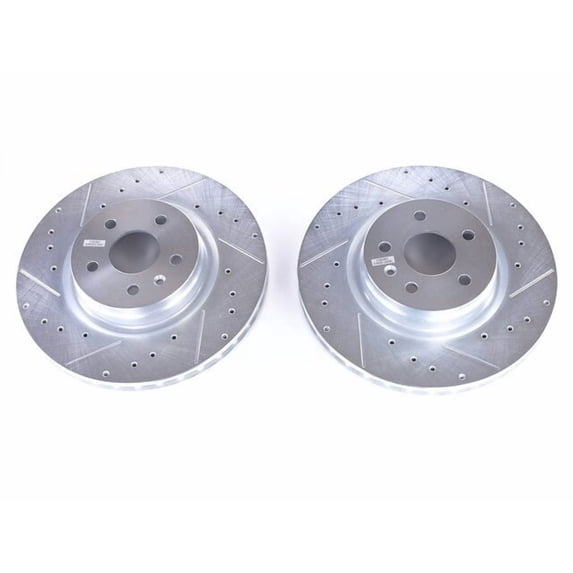 Front Brake Rotor Set - Compatible with 2012 - 2018 Tesla S - Power Stop