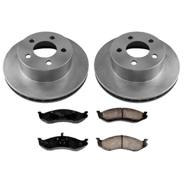 Detroit Axle Front Drilled & Slotted Rotors + Ceramic Brake Pads Kit For 93-98 Grand Cherokee Wrangler