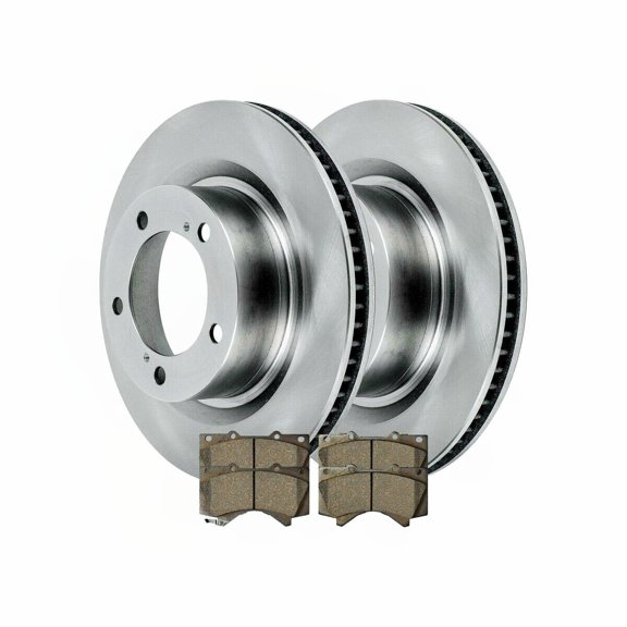 Front Brake Rotors & Ceramic Pads Kit For LX570 Land Cruiser Sequoia Tundra Fits select: 2007 ,2010 TOYOTA TUNDRA CREWMAX SR5