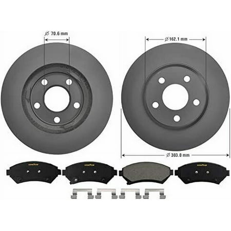 Front Brake Rotors & Ceramic Pads Kit for Chevy Buick & More Goodyear PRK45665F