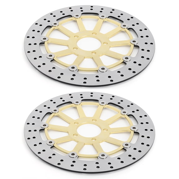 Front Brake Rotors Discs Disks For Kawasaki ZZR 1100 D 1993-2001 ZX7R ZX-7RR NINJA 750 1996-2003 ZX12R NINJA 2000-2003 ZXR 750 R 1992-1998 ZZR1200 2002-2005 VN1500 2002-2004 VN1600 2004-2008 Gold