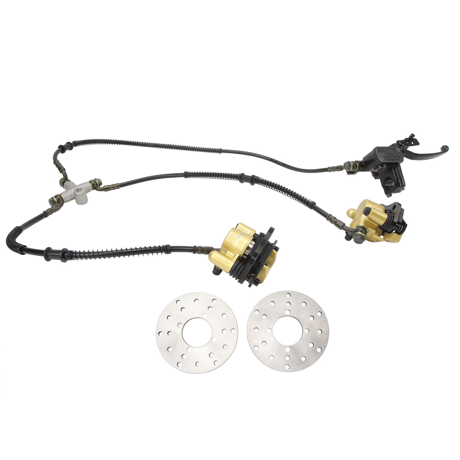 Front Brake Twin Calipers Disc Brake Plates For 50Cc 110Cc 125Cc 150Cc 200Cc 250Cc Dirt Bike Quad Atv Go Kart