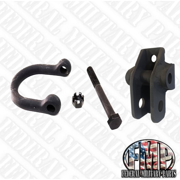 Front Bumper 4pc Clevis Assembly (Mount + Clevis), Compatible with HUMVEE, Hardware NOT included